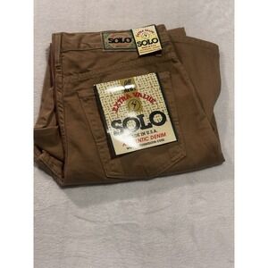 NEW Vintage 90s Solo Semore Jeans Mens 34x32 Wide Baggy Skater Khaki Denim